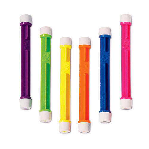 Set of 6 Vibrantly Colored Swimming Pool Dive 'N' Relay Sticks 8" - IMAGE 1