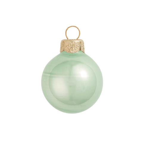 40ct Shale Green Pearl Christmas Ball Ornaments 1.25" (30mm) - IMAGE 1