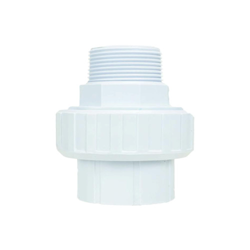3.75" White HydroTools Swimming Pool Standard ABS Female Socket and Male Threaded Union - IMAGE 1