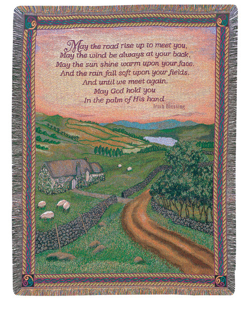 Irish Blessing Emerald Isle Countryside Tapestry Throw Blanket 50" x 60" - IMAGE 1
