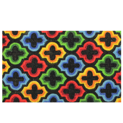 Retro Quatrefoil Design Doormat - 29" x 17" - Multicolor - IMAGE 1