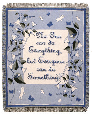 No One Can Fringed Afghan Throw Blanket 60" x 50" - IMAGE 1