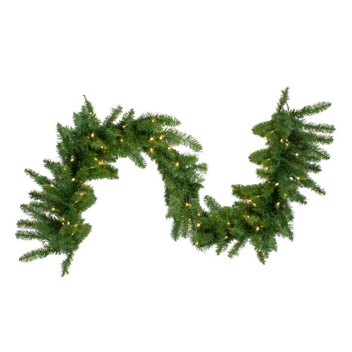 Pre-Lit Buffalo Fir Commercial Christmas Garland - 25' x 18" - Warm White LED Lights - IMAGE 1