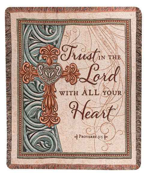 Trust in the Lord Tapestry Throw Blanket - 50" x 60" - IMAGE 1
