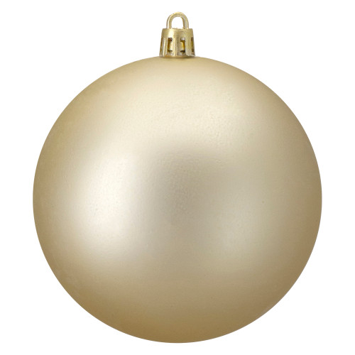 Matte Champagne Gold Shatterproof Christmas Ball Ornament 4" (100mm) - IMAGE 1