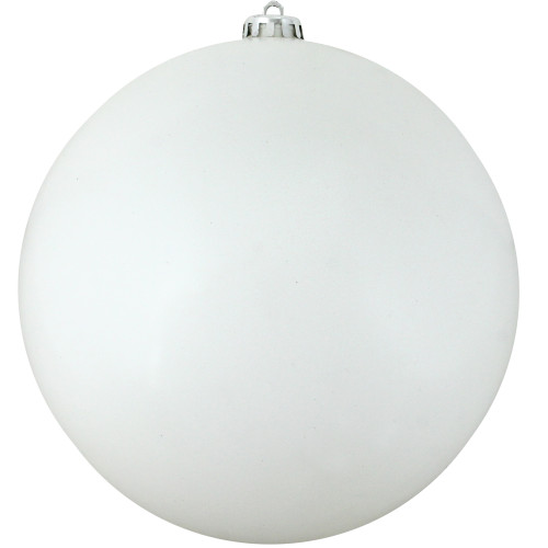 Shiny Winter White Shatterproof UV Resistant Commercial Christmas Ball Ornament 8" (200mm) - IMAGE 1