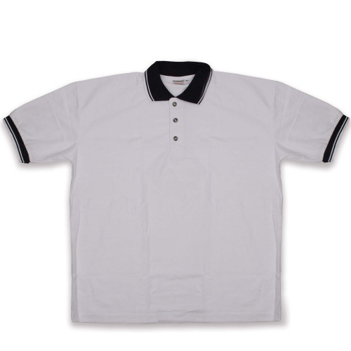 Men's White Knit Pullover Golf Polo Shirt - Medium - IMAGE 1