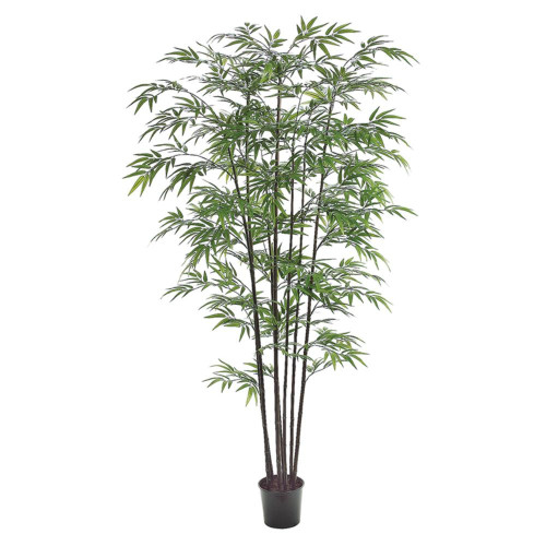 Potted Artificial Bamboo Trees - 7' - Green and Black - Set of 2 - IMAGE 1