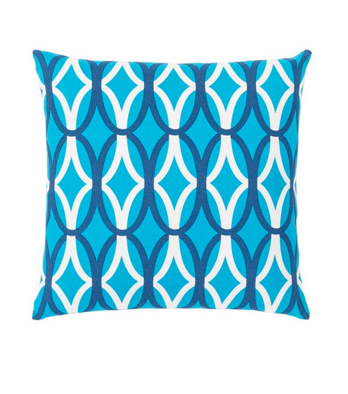 20" Sky Blue and White Decorative Throw Pillow - Down Filler - IMAGE 1