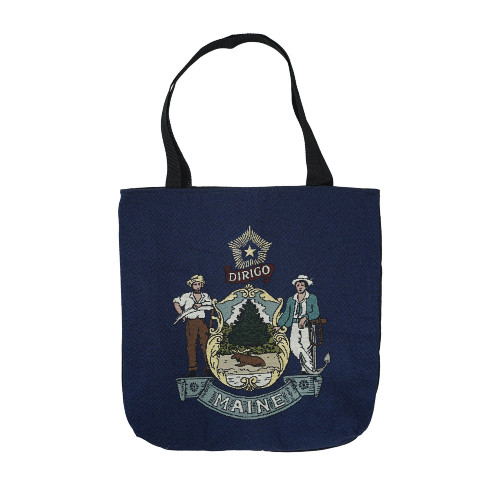 17" Great Seal of the State of Maine Decorative Tapestry Shopping Tote Bag - IMAGE 1