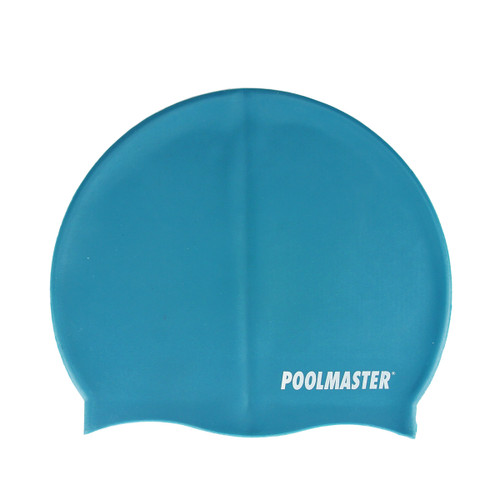 8.5" Aqua Blue Solid Swim Cap for Swimming Pools and Spas for Teens and Adults - IMAGE 1