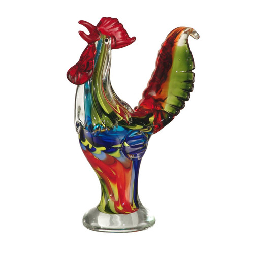 11" Rooster Hand Blown Decorative Figurine - IMAGE 1