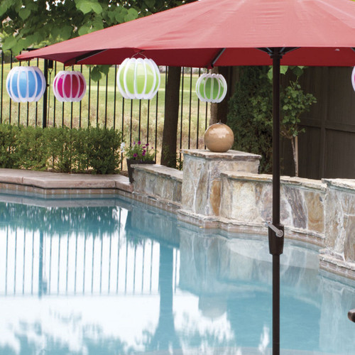 Set Of 2 Pink White Floating Or Hanging Solar Powered Outdoor