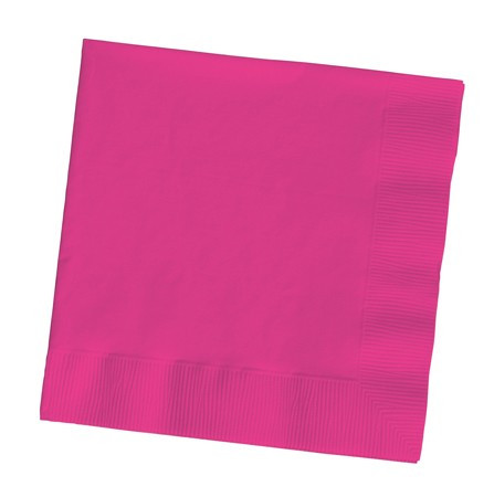 3-Ply Disposable Luncheon Napkins - 6.5" - Magenta Pink - Club Pack of 500 - IMAGE 1