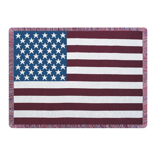 American Flag Woven Throw Blanket - 50" x 60" - IMAGE 1
