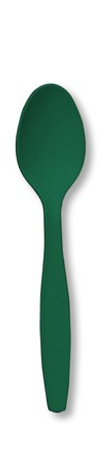 Club Pack of 288 Hunter Green Premium Heavy-Duty Plastic Party Spoons 6.75" - IMAGE 1