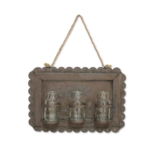 17" New Romance Rustic Hanging Wall Decoration with Glass Jars - IMAGE 1