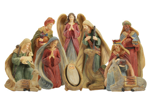 12-Piece Inspirational Religious Stylized Christmas Nativity Figure Set 9.25" - IMAGE 1