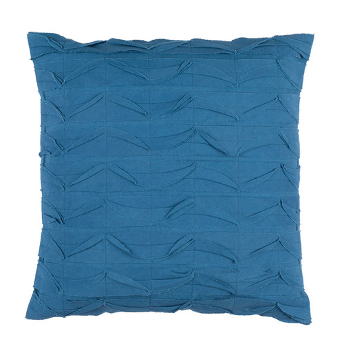 20" Marlin Blue Textured Decorative Throw Pillow - Down Filler - IMAGE 1