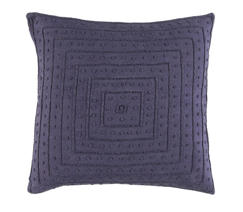 18" Wine Purple Contemporary Woven Square Throw Pillow - Down Filler - IMAGE 1