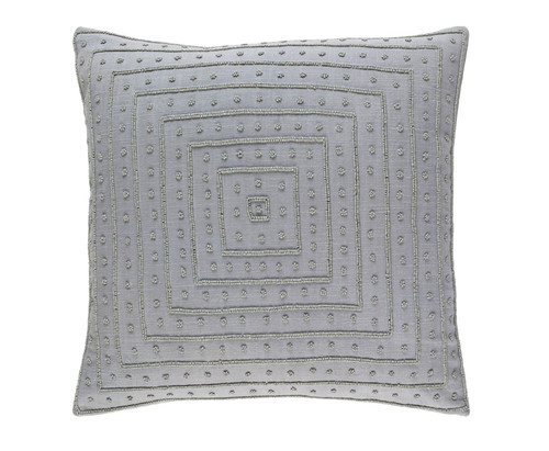 20" Taupe Gray Contemporary Woven Beaded Square Throw Pillow - IMAGE 1