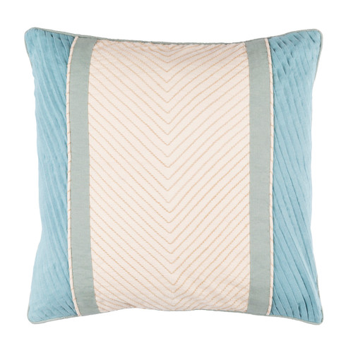 18” Blue and Gray Contemporary Square Throw Pillow - IMAGE 1