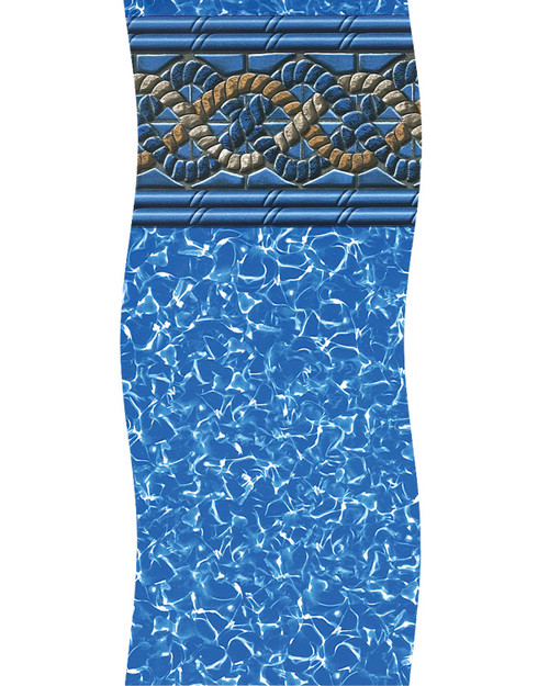 Blue and Brown Round Mystri Unibead Above Ground Swimming Pool Liner 21' - IMAGE 1