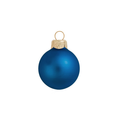 12ct Blue Matte Glass Christmas Ball Ornaments 2.75" (70mm) - IMAGE 1