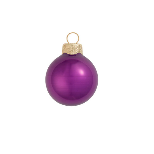 Pearl Finish Glass Christmas Ball Ornaments - 4.75" (120mm) - Soft Plum - 4ct - IMAGE 1