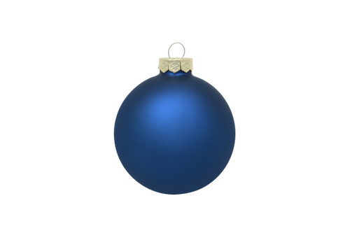 Matte Finish Christmas Ball Ornaments - 2.75" (70mm) - Midnight Blue - 12ct - IMAGE 1