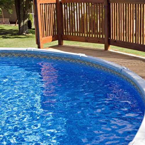 24' Blue and White Round Mystri Unibead Above Ground Swimming Pool Liner - IMAGE 1