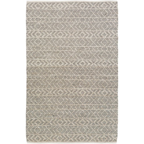 5' x 7.5' Contemporary Black and Pastel Gray Hand Woven Area Throw Rug - IMAGE 1