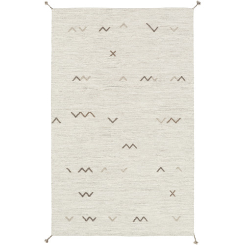 3.25' x 5.25' Smoky Gray and White Rectangular Area Throw Rug - IMAGE 1