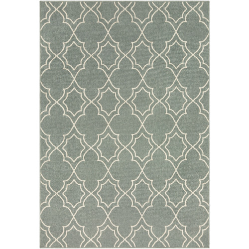7.5' x 10.75' Gray and Beige Contemporary Rectangular Area Throw Rug - IMAGE 1