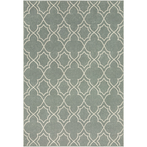 7.5' x 10.75' Gray and Beige Contemporary Rectangular Area Throw Rug - IMAGE 1