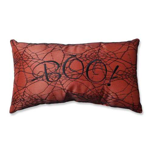 Daunting Spider Halloween Rectangular Throw Pillow - 16.5" - Red and Black - IMAGE 1