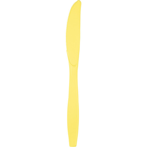 Club Pack of 288 Mimosa Yellow Reusable Party Knives 7.5" - IMAGE 1