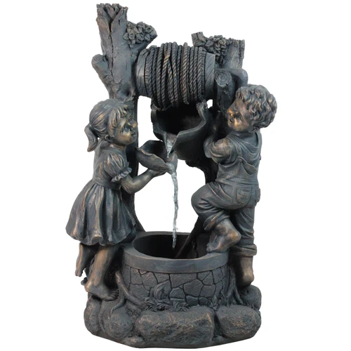 30" Children at the Well Outdoor Patio Garden Water Fountain - IMAGE 1