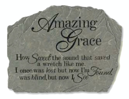 10.5" Slate-Look Religious Amazing Grace Decorative Outdoor Patio Garden Stone - IMAGE 1