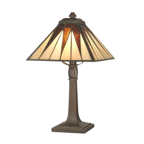 13.75" Antique Bronze Cooper Hand Crafted Glass Accent Lamp - IMAGE 1