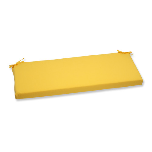 45" Solid Butterscotch Yellow Rectangular Outdoor Patio Bench Cushion - IMAGE 1