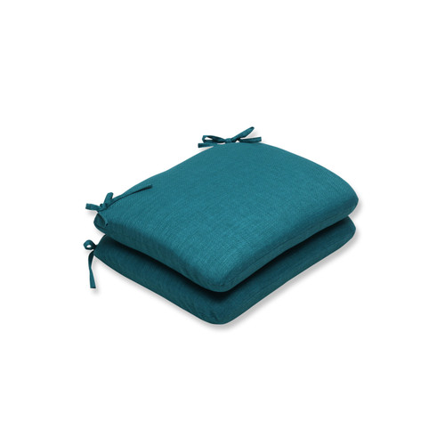 18.5" Set of 2 Tidal Teal Outdoor Patio Seat Cushion - IMAGE 1