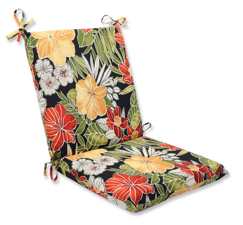 36.5” Clemens Noir Outdoor Patio Seat Cushion with Ties - IMAGE 1