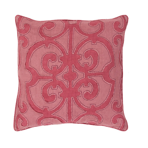 18" Wine Red and Mauve Purple Decorative Throw Pillow - Down Filler - IMAGE 1