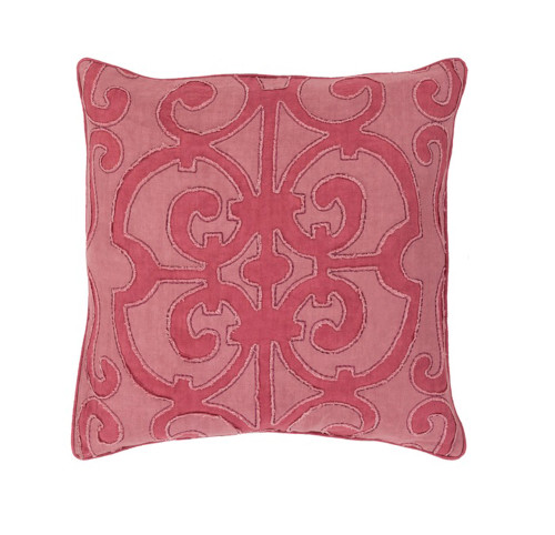 20" Wine Red and Mauve Purple Decorative Throw Pillow - IMAGE 1