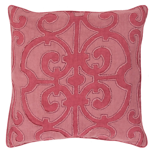 22" Wine Red and Mauve Purple Decorative Throw Pillow - Down Filler - IMAGE 1