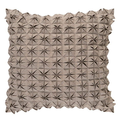 22" Origami Elegance Pavilion Taupe Brown Decorative Throw Pillow - Polyester Filler - IMAGE 1