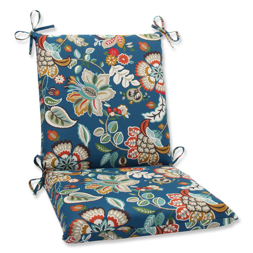 36.5" Blue Garden Oasis Outdoor Patio Chair Cushion with Ties - IMAGE 1