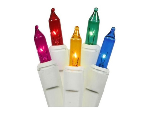 10 Ct Battery Operated Multi Mini Christmas Lights - 4.6 ft White Wire - IMAGE 1