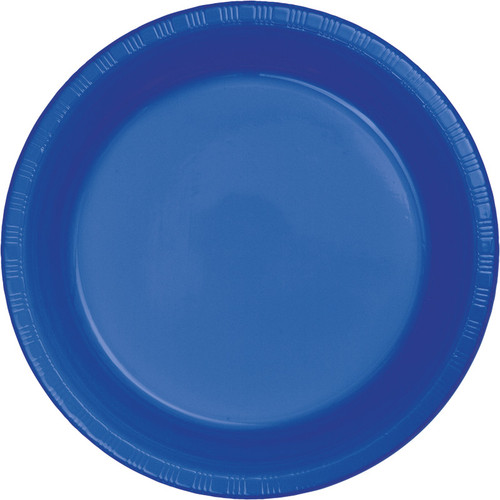 Club Pack of 240 Cobalt Blue Disposable Plastic Party Banquet Lunch Plates 6.75" - IMAGE 1